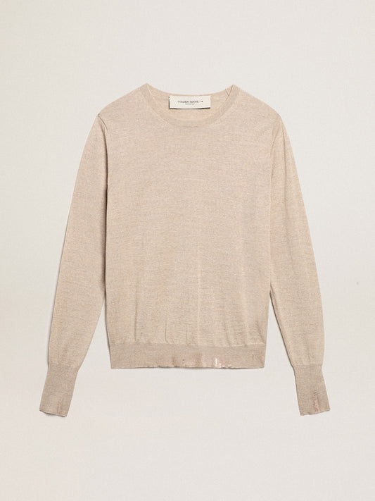 Women's sweater in light brown merino wool - Golden Goose Women