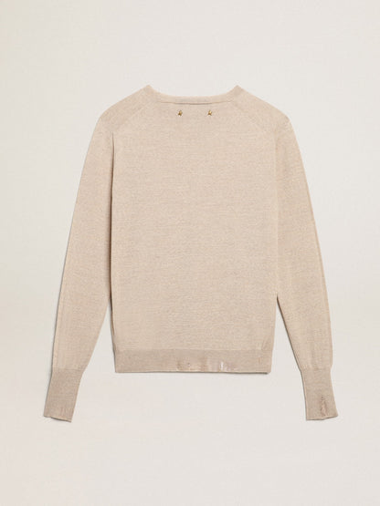 Women's sweater in light brown merino wool - Golden Goose Women