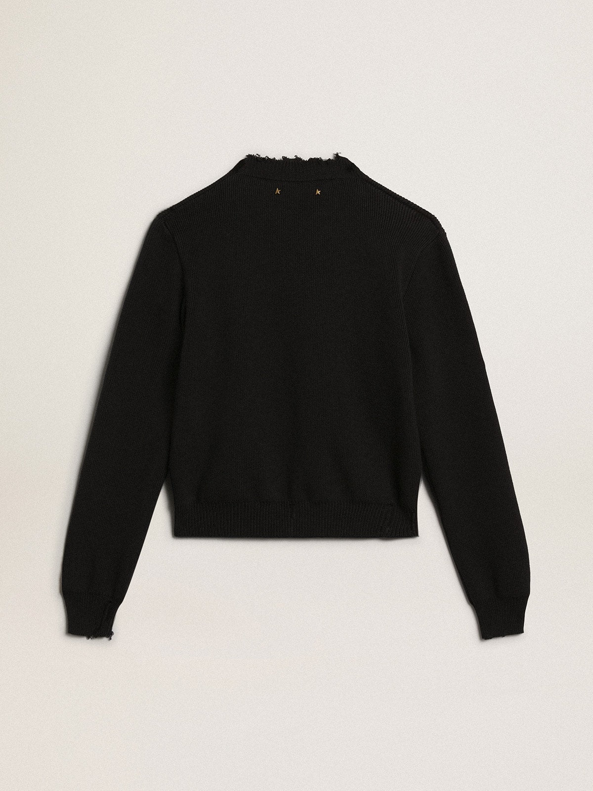 Women’s round-neck sweater in dark blue cotton - Golden Goose Women
