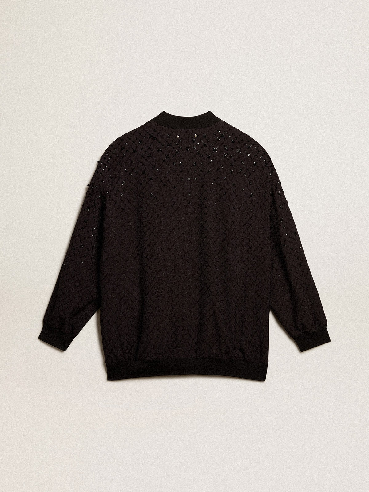 Women’s black cardigan with shaded embroidery - Golden Goose Women