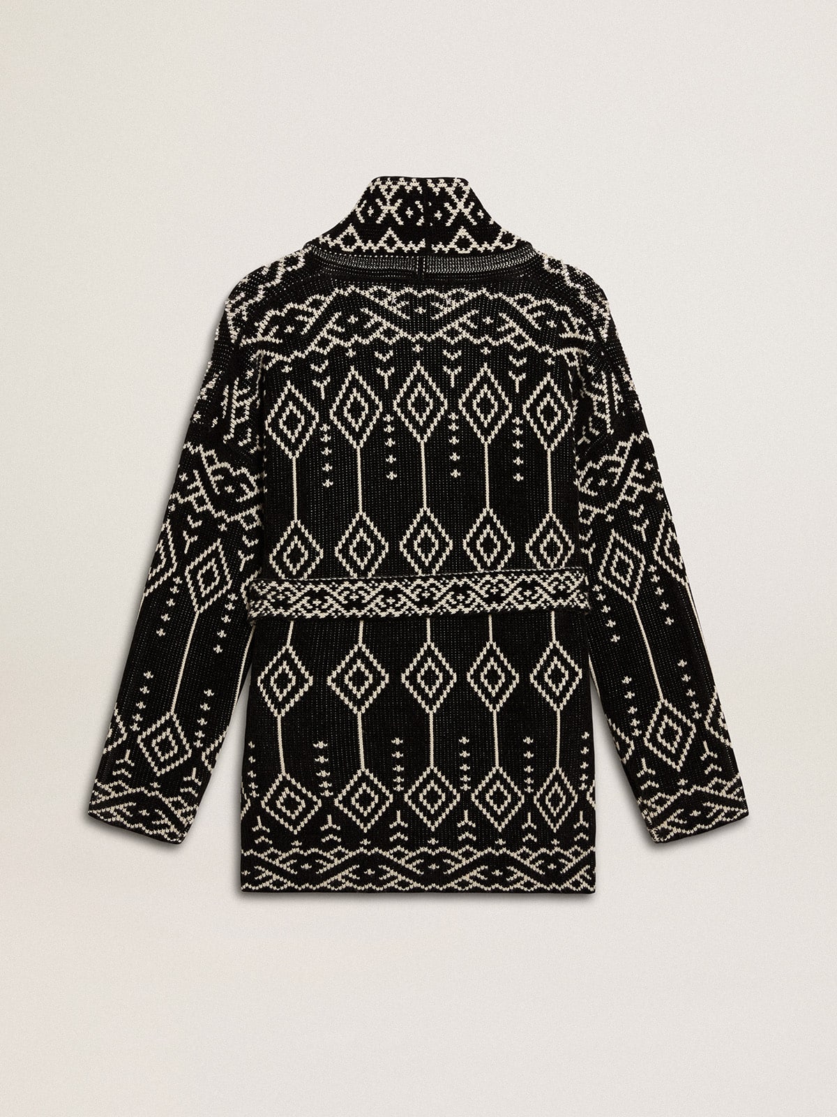 Women’s black cardigan with belt and crystals - Golden Goose Women