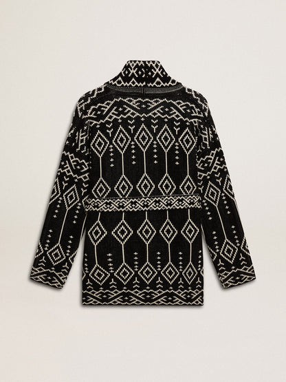 Women’s black cardigan with belt and crystals - Golden Goose Women