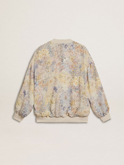 Women’s cardigan with floral print and embroidery - Golden Goose Women