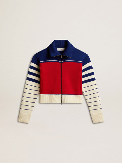 Women’s multicolor striped wool cropped sweatshirt - Golden Goose Women