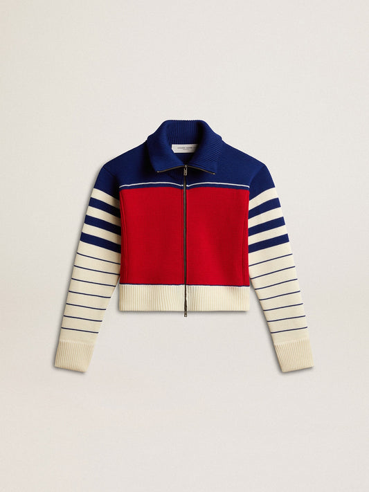 Women’s multicolor striped wool cropped sweatshirt - Golden Goose Women
