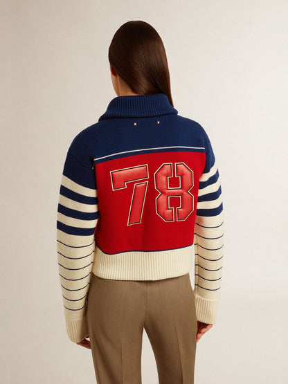 Women’s multicolor striped wool cropped sweatshirt - Golden Goose Women