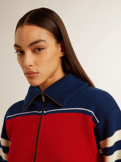 Women’s multicolor striped wool cropped sweatshirt - Golden Goose Women