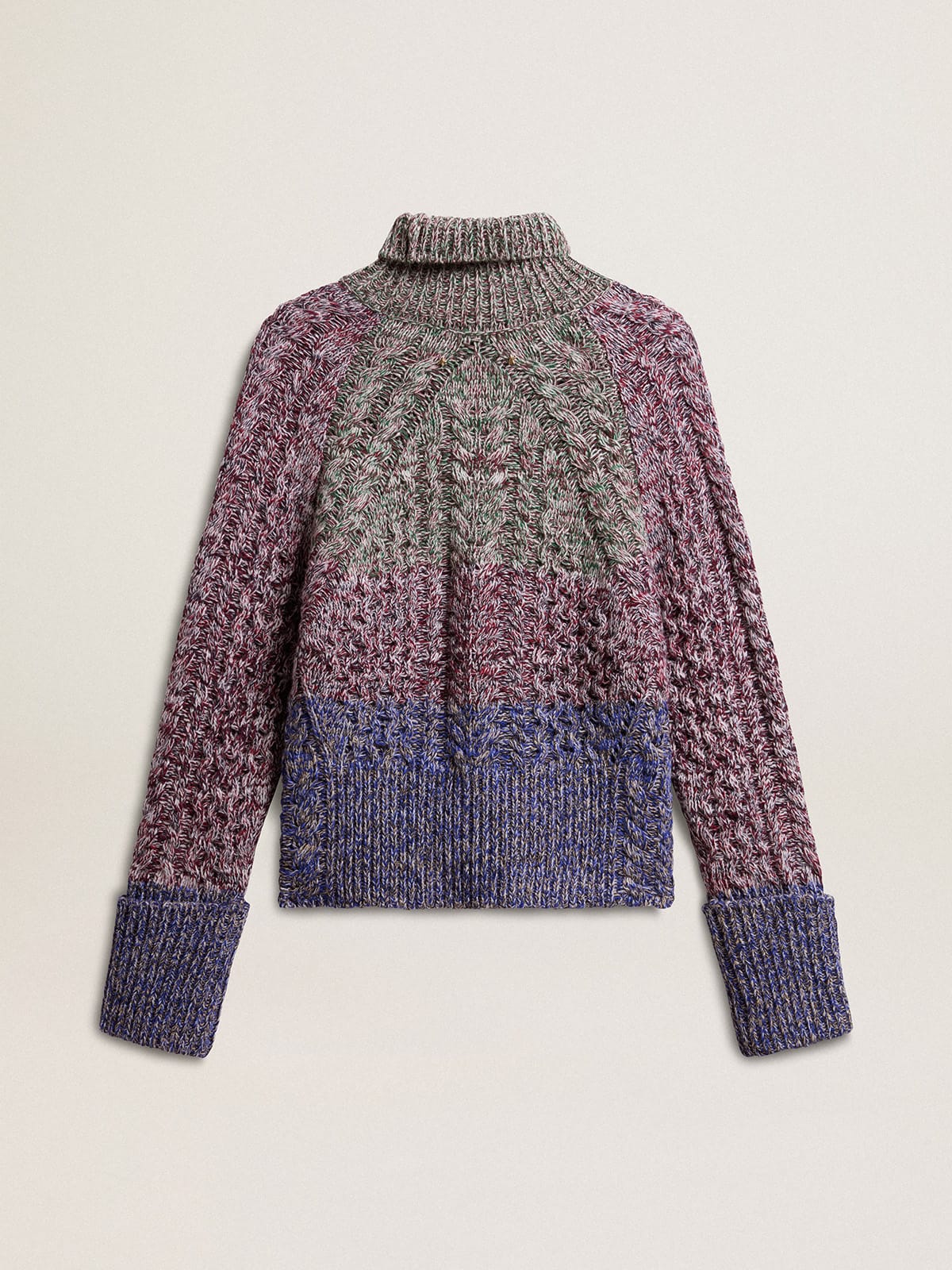 Women's multicolored high neck sweater with mouliné yarn - Golden Goose Women