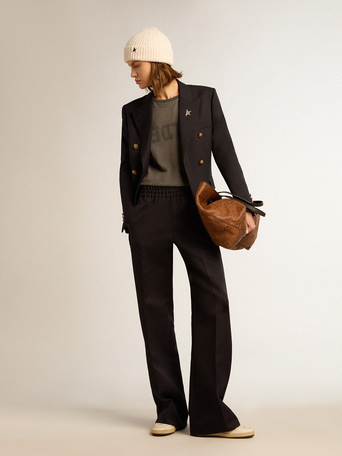 Women's double-breasted blue blazer | Golden Goose - Golden Goose Women