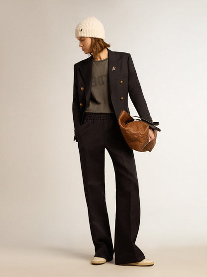 Women's double-breasted blue blazer | Golden Goose - Golden Goose Women