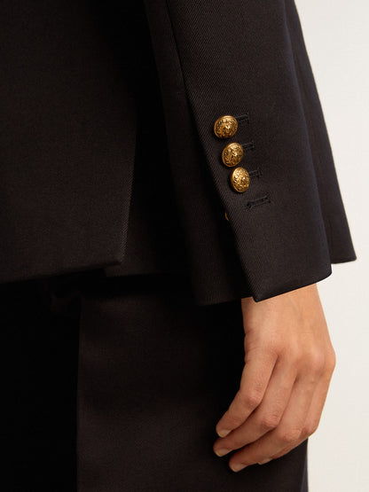 Women's double-breasted blue blazer | Golden Goose - Golden Goose Women