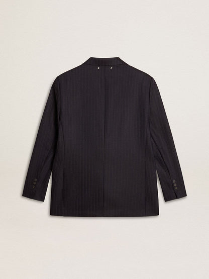 Women's midnight blue wool single-breasted blazer - Golden Goose Women