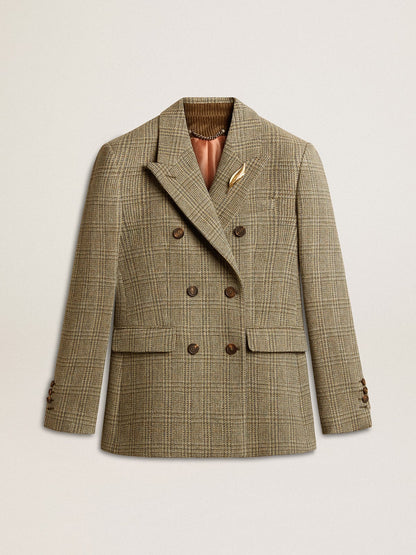 Women's double-breasted blazer in Shetland wool - Golden Goose Women