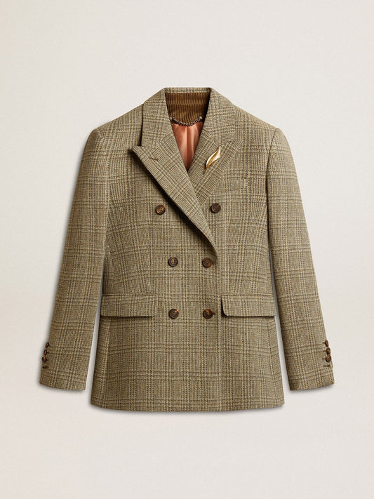 Women's double-breasted blazer in Shetland wool - Golden Goose Women