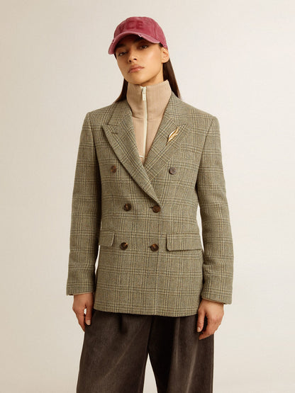 Women's double-breasted blazer in Shetland wool - Golden Goose Women