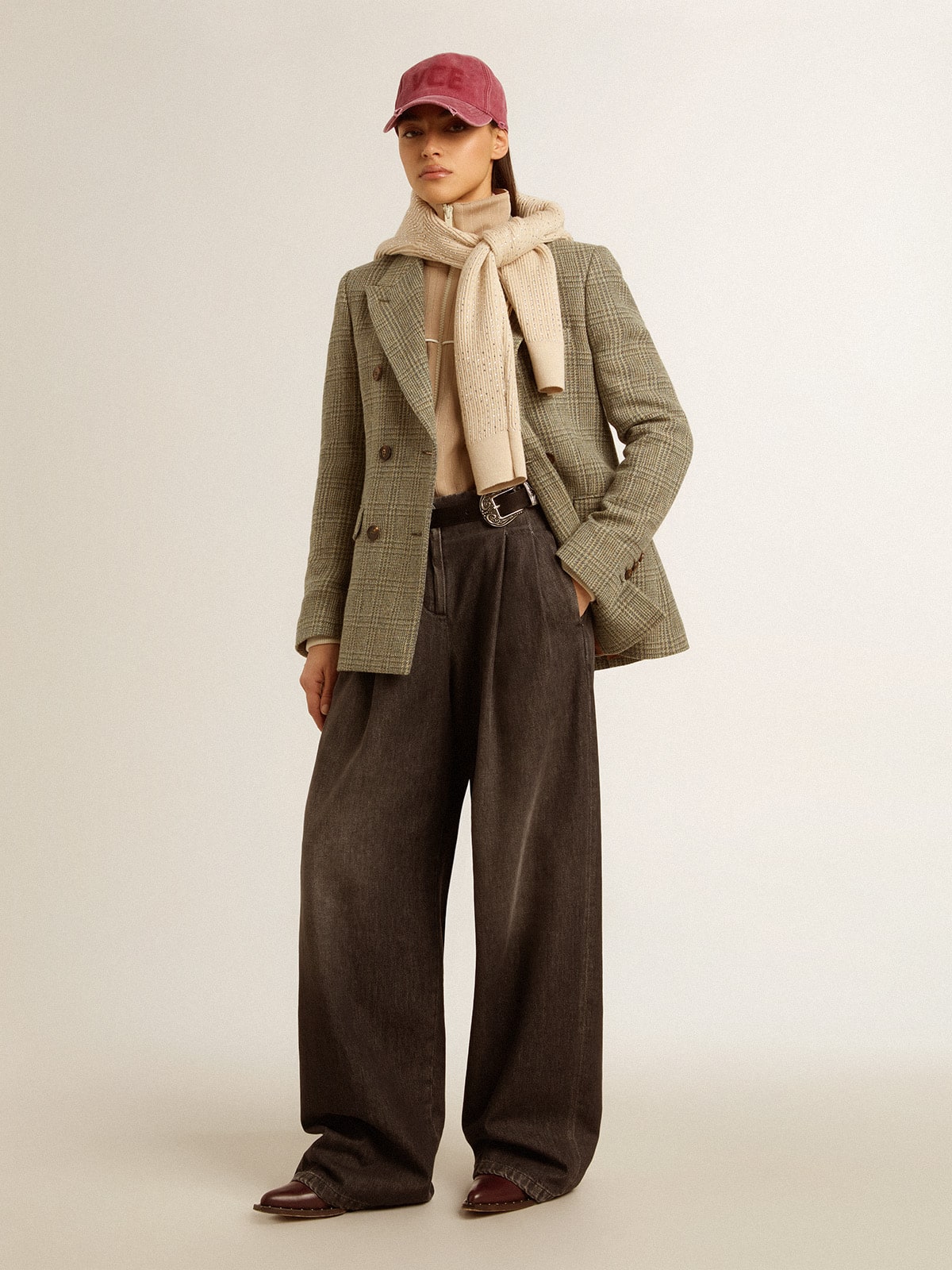 Women's double-breasted blazer in Shetland wool - Golden Goose Women