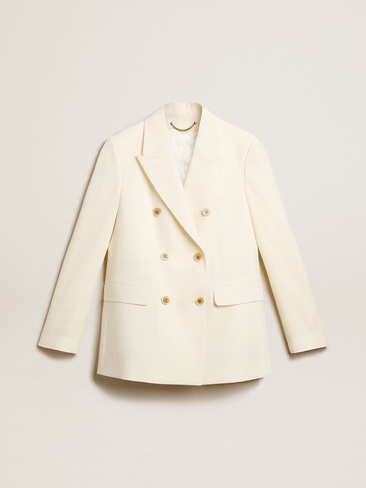 Women’s aged white double-breasted blazer - Golden Goose Women