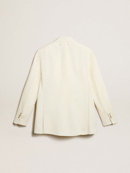 Women’s aged white double-breasted blazer - Golden Goose Women
