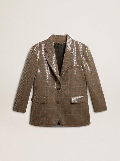 Women's houndstooth jacket with all-over sequin embroidery - Golden Goose Women