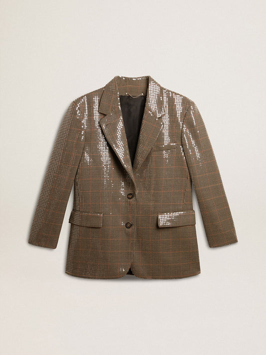 Women's houndstooth jacket with all-over sequin embroidery - Golden Goose Women