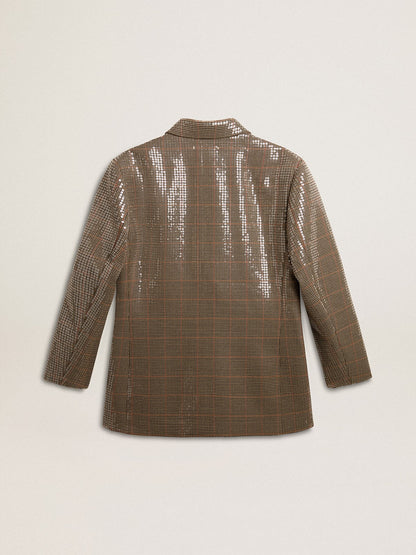 Women's houndstooth jacket with all-over sequin embroidery - Golden Goose Women