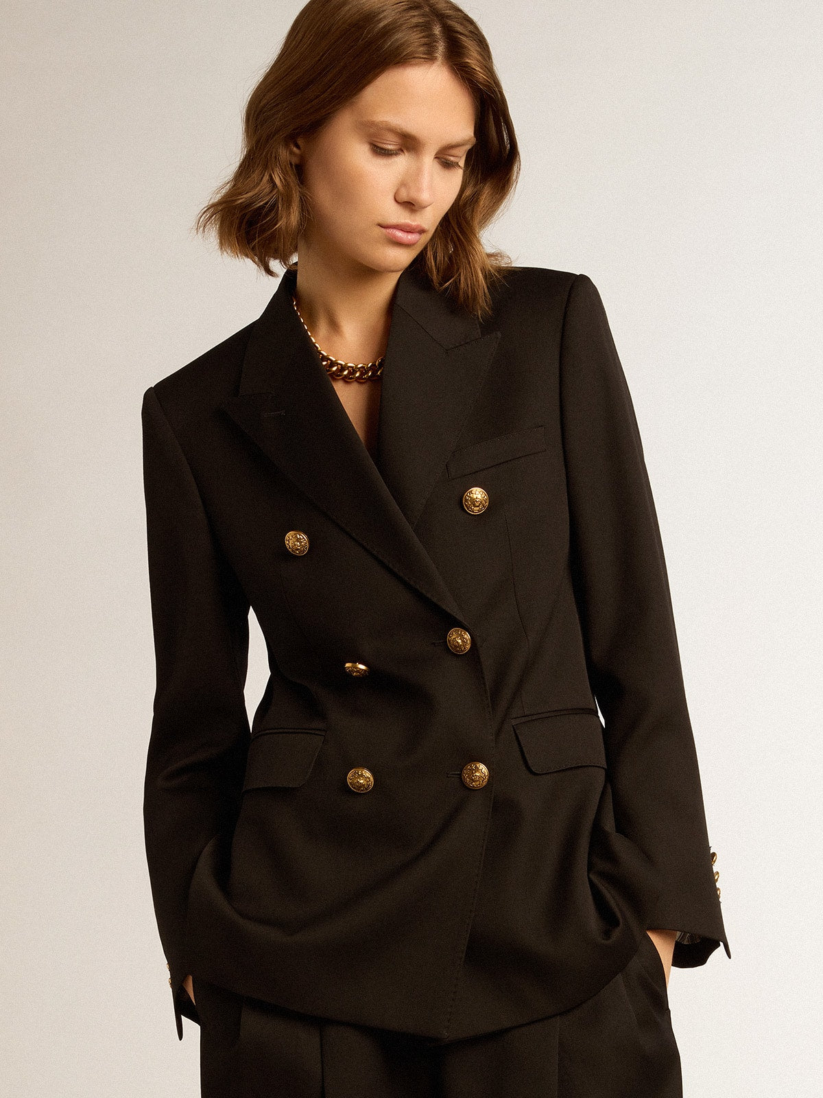 Women’s black double-breasted blazer - Golden Goose Women