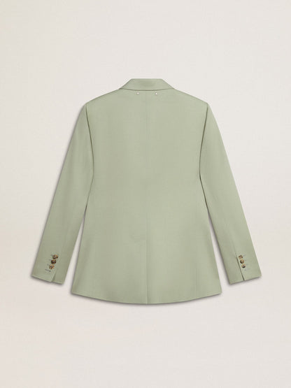 Women's blazer jacket in sage-green wool - Golden Goose Women