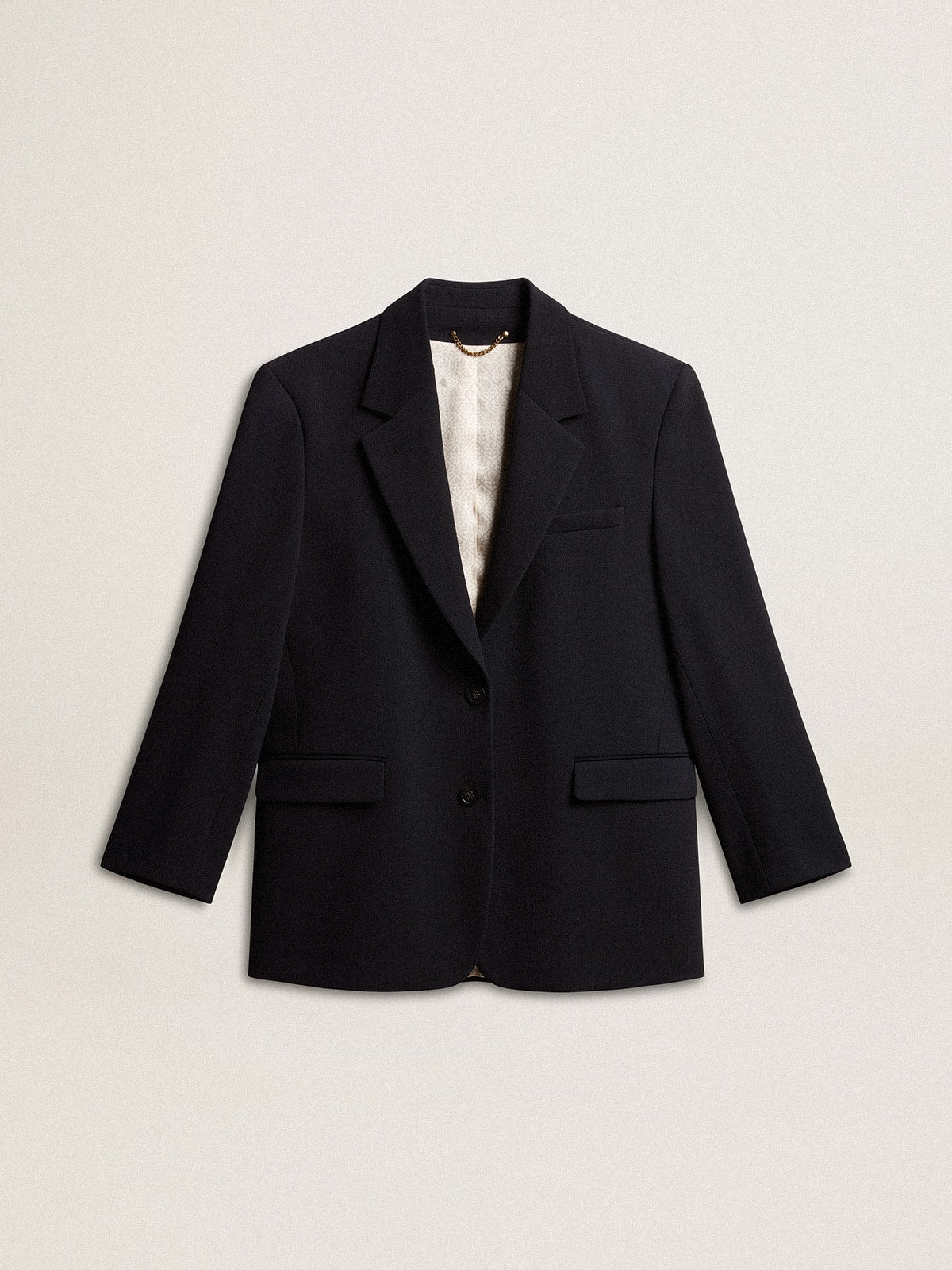 Women’s dark blue wool-blend blazer jacket - Golden Goose Women