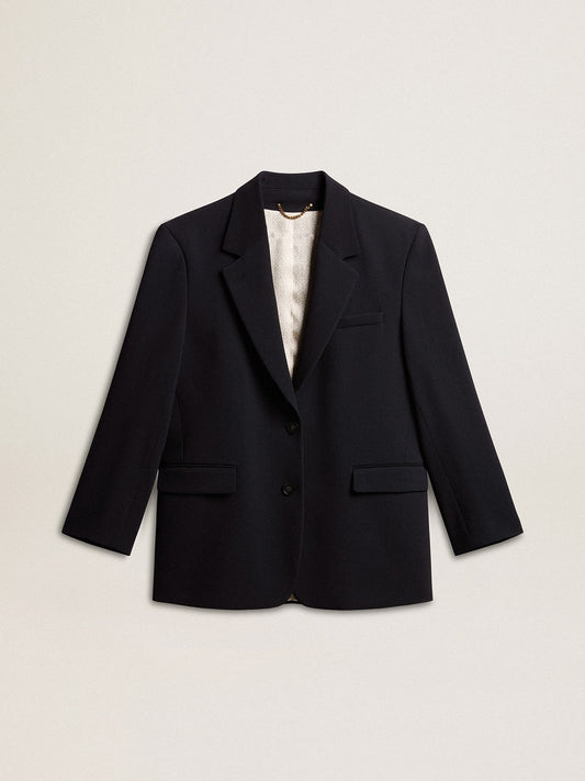 Women’s dark blue wool-blend blazer jacket - Golden Goose Women