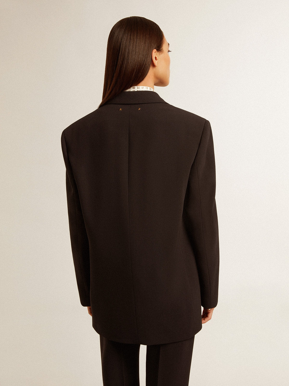 Women’s dark blue wool-blend blazer jacket - Golden Goose Women