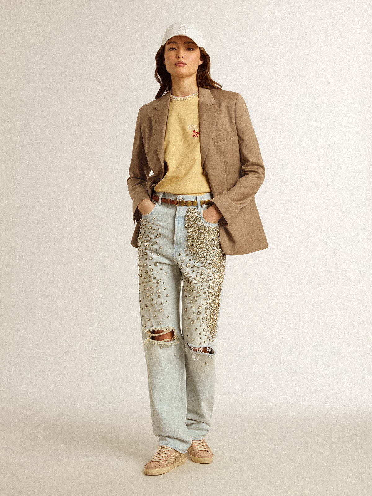 Women's dove-gray double-breasted blazer - Golden Goose Women