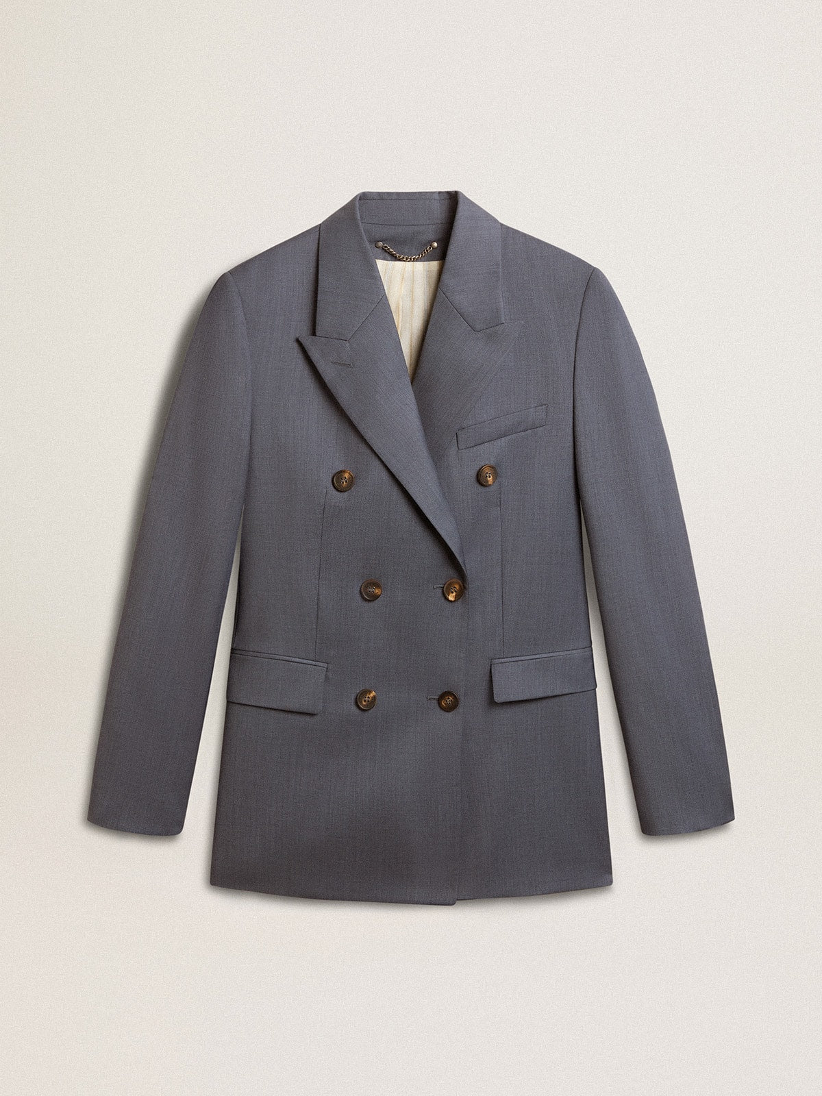 Women's double-breasted blazer in baby blue - Golden Goose Women