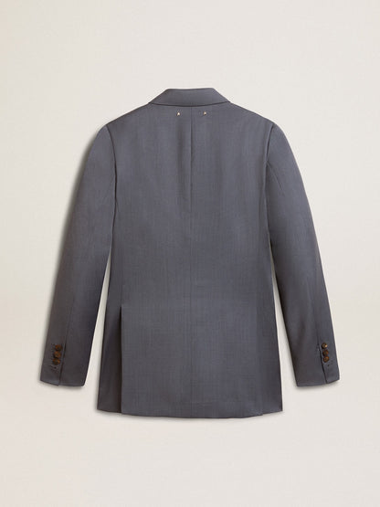 Women's double-breasted blazer in baby blue - Golden Goose Women