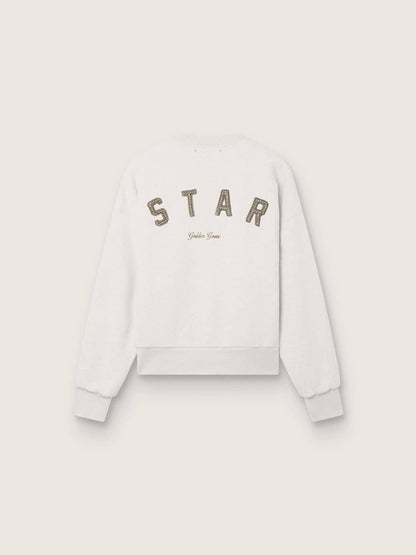 Star unisex sweatshirt in gray cotton with embroidery and crystals - Golden Goose Women|Men