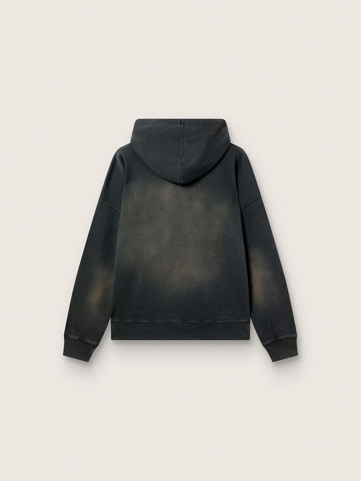 Unisex hooded sweatshirt in black cotton with a bleached effect - Golden Goose Women|Men