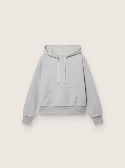 Star unisex hooded sweatshirt in gray melange cotton - Golden Goose Women|Men