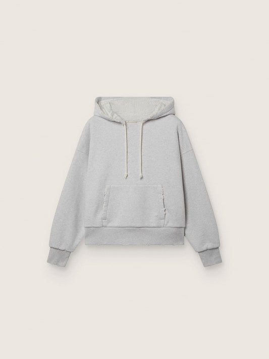 Star unisex hooded sweatshirt in gray melange cotton - Golden Goose Women|Men