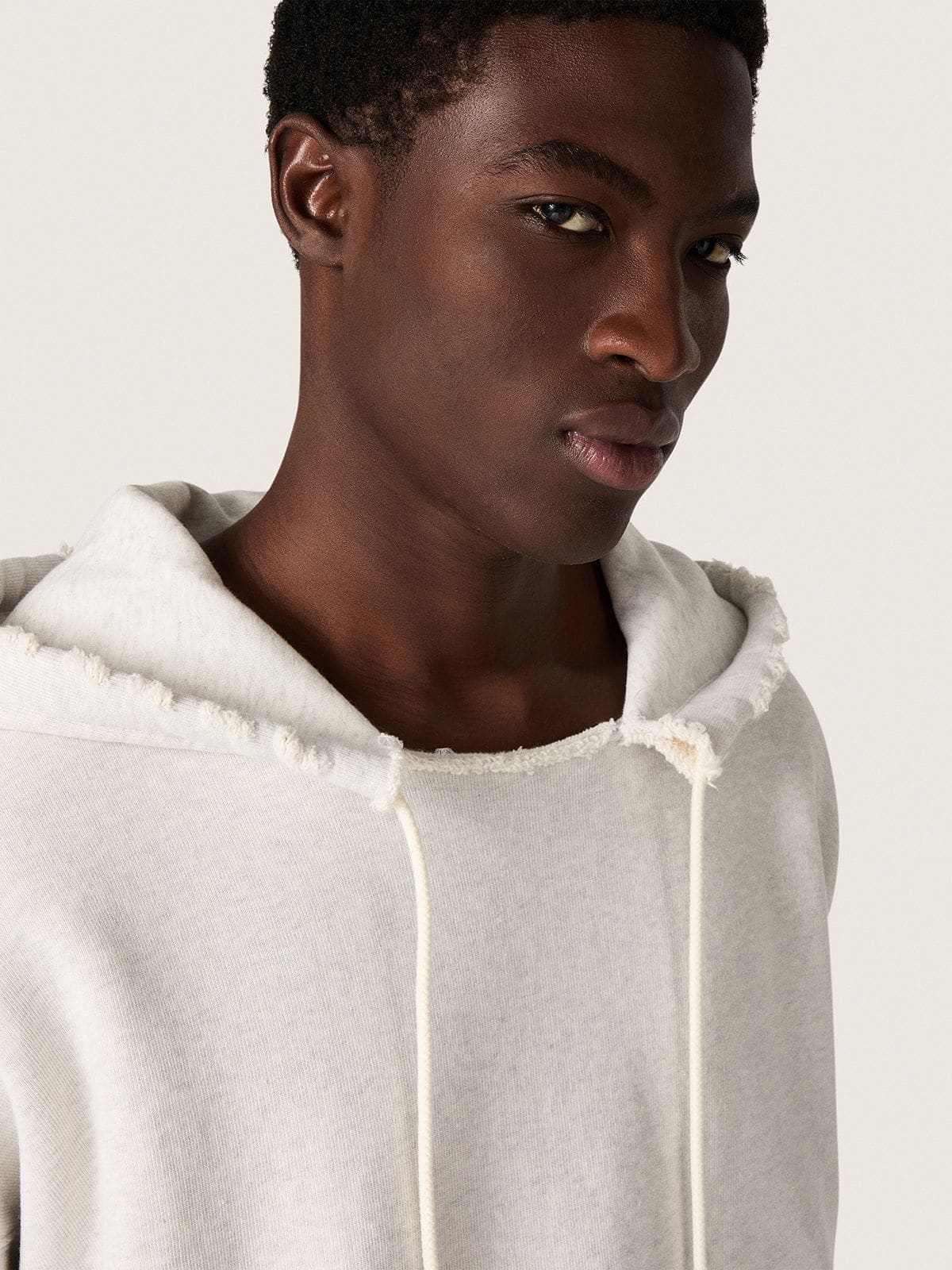 Star unisex hooded sweatshirt in gray melange cotton - Golden Goose Women|Men
