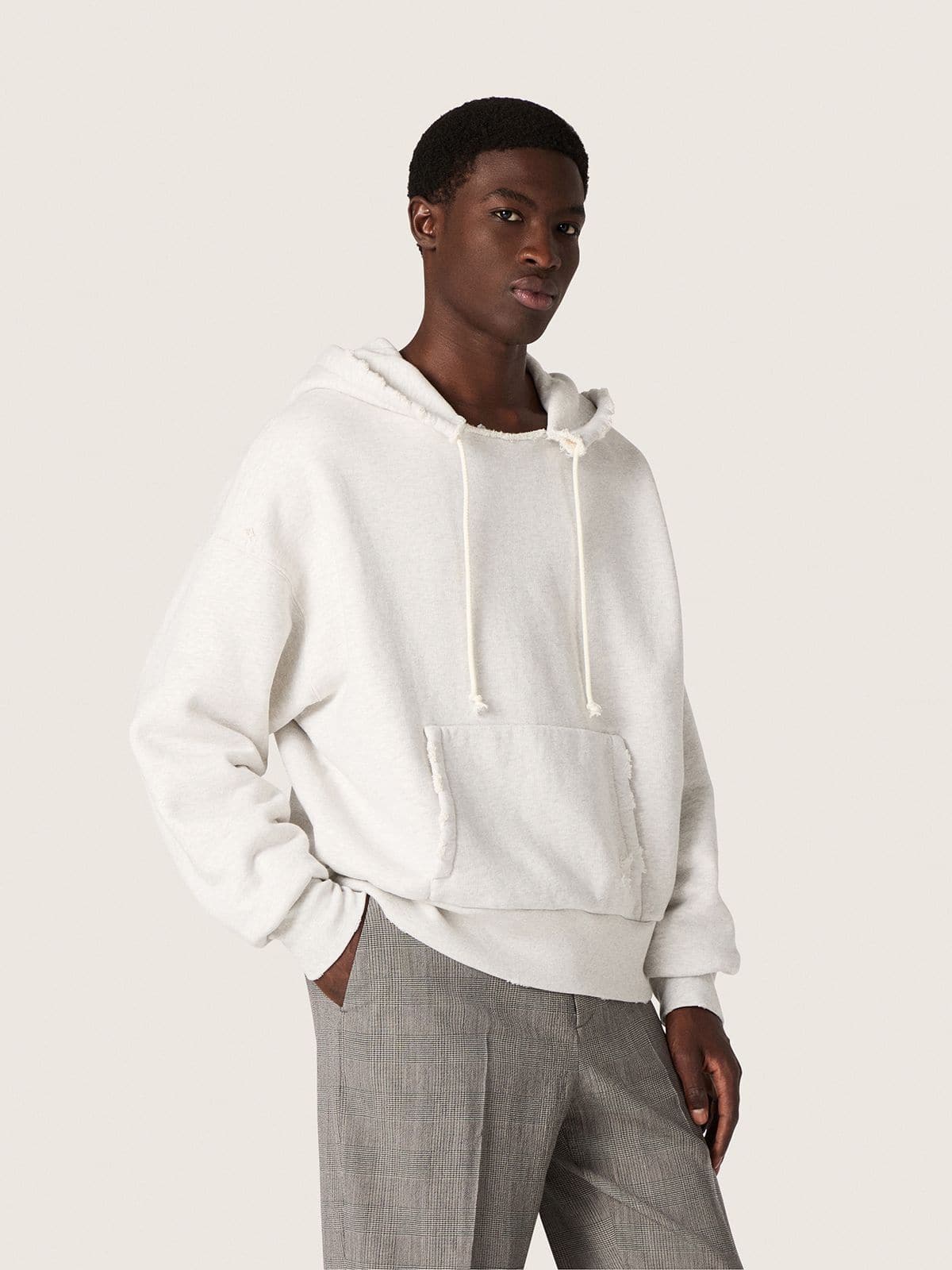 Star unisex hooded sweatshirt in gray melange cotton - Golden Goose Women|Men