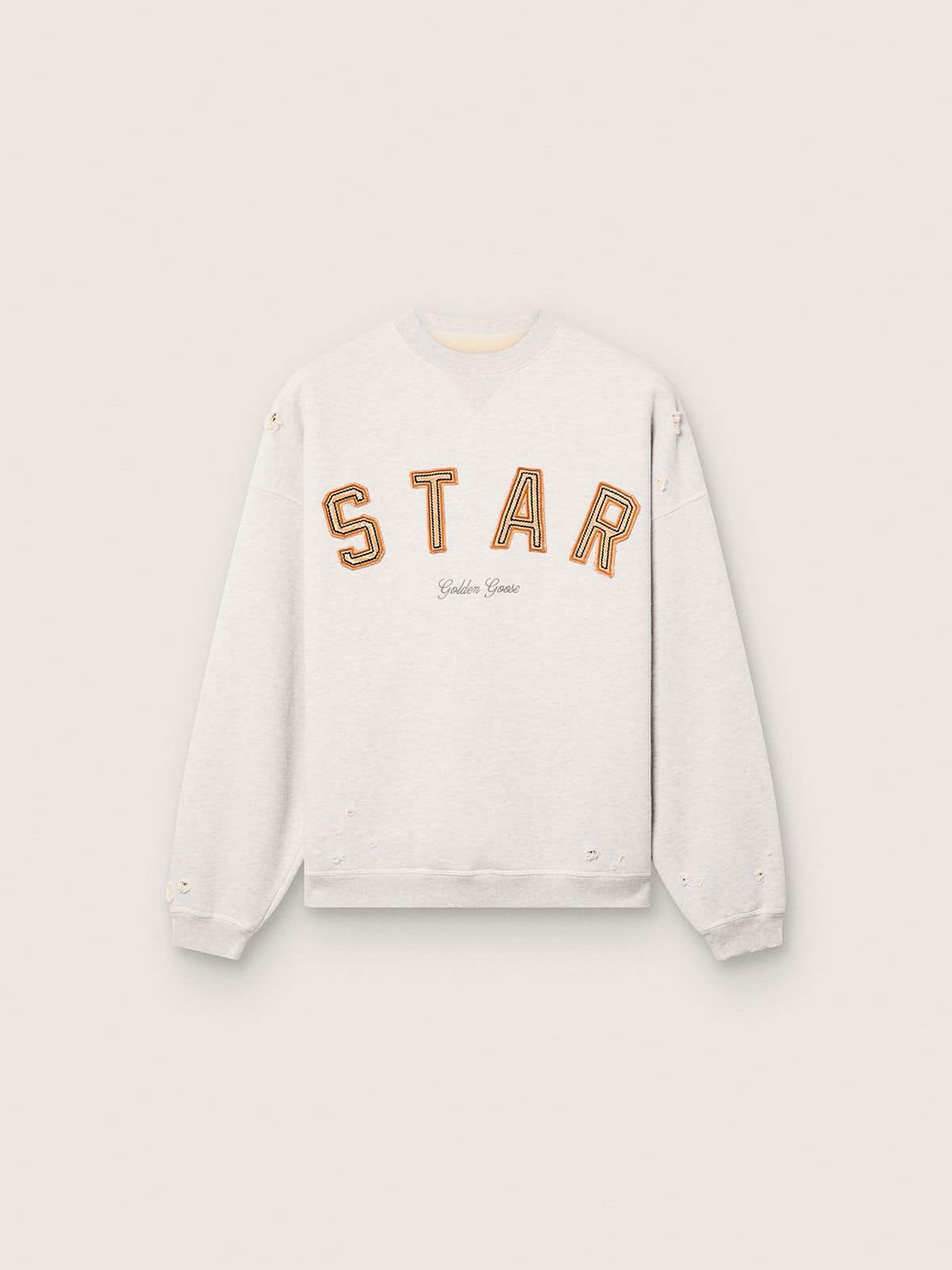 Star unisex sweatshirt in gray melange cotton with 'Star' embroidery - Golden Goose Women|Men