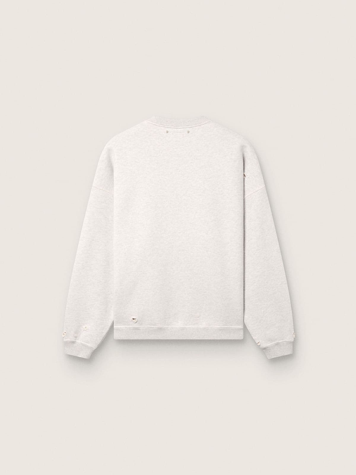Star unisex sweatshirt in gray melange cotton with 'Star' embroidery - Golden Goose Women|Men