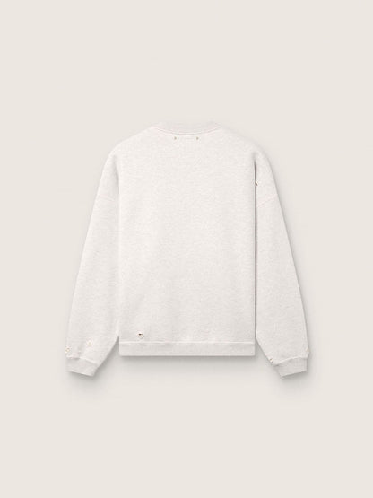 Star unisex sweatshirt in gray melange cotton with 'Star' embroidery - Golden Goose Women|Men