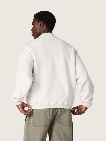 Star unisex sweatshirt in gray melange cotton with 'Star' embroidery - Golden Goose Women|Men