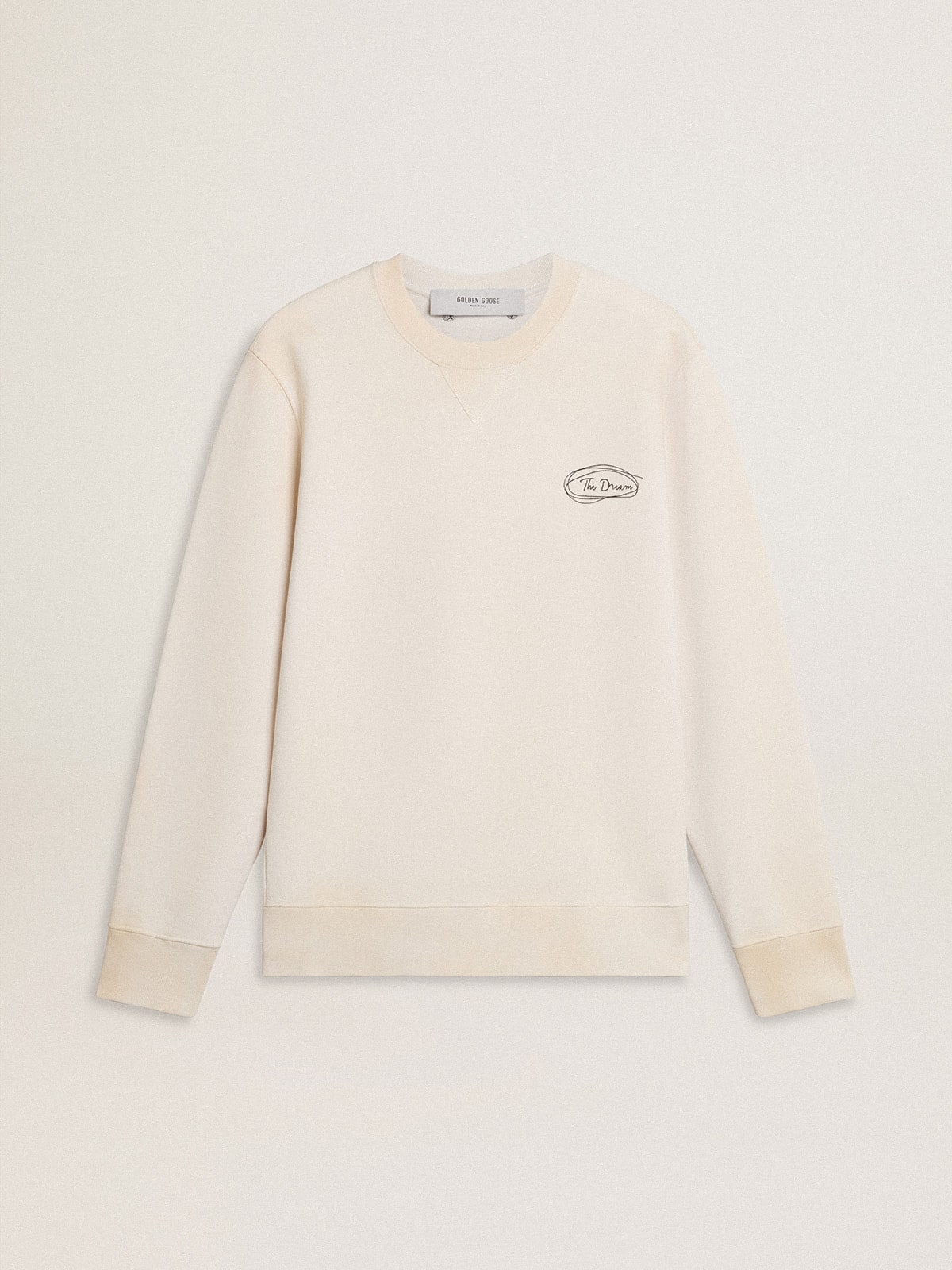 Women's sweatshirt in worn white with print - Golden Goose Women