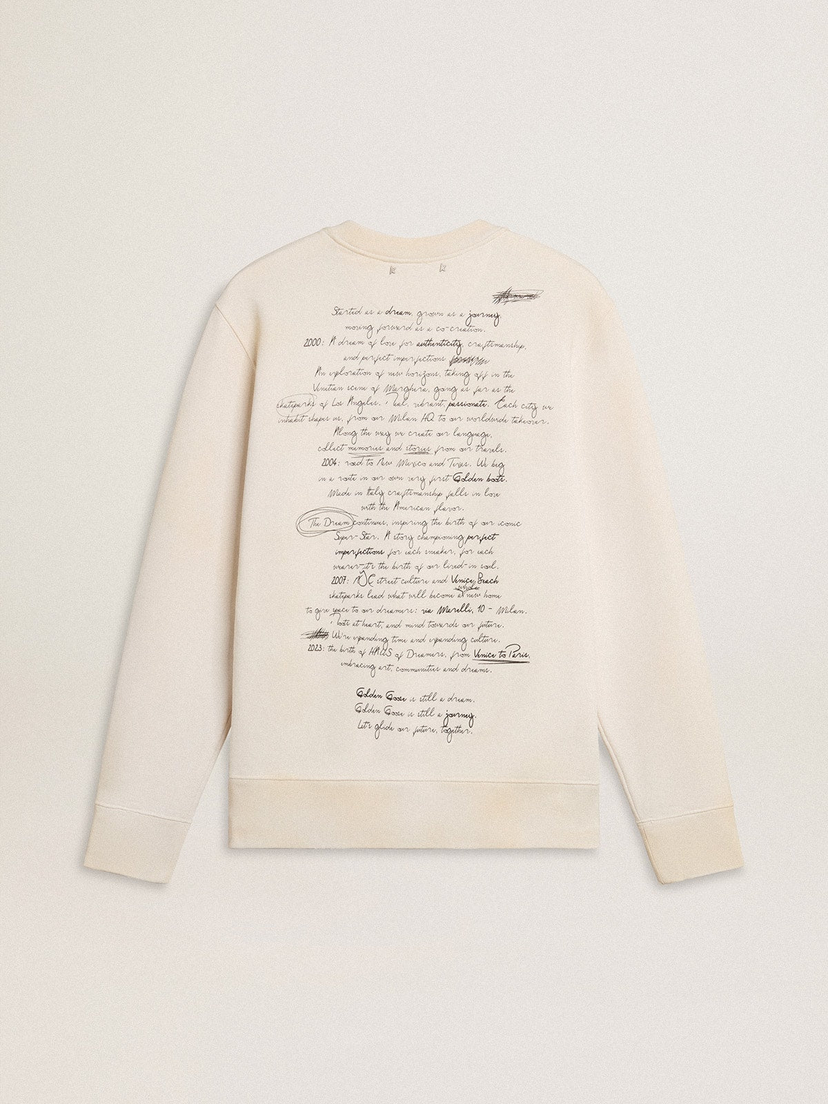 Women's sweatshirt in worn white with print - Golden Goose Women