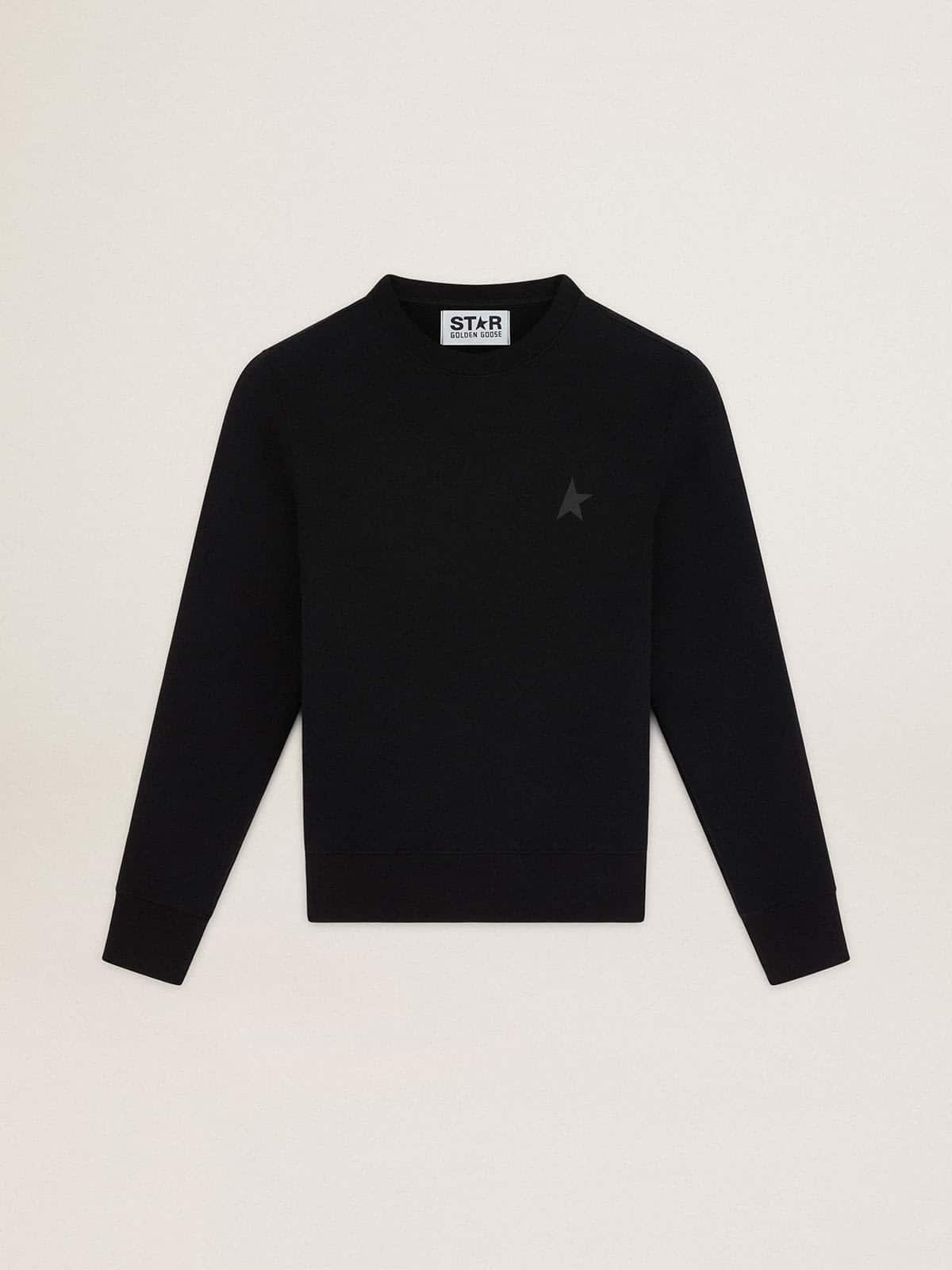 Black Athena Star Collection sweatshirt with tone-on-tone star on the front - Golden Goose Women