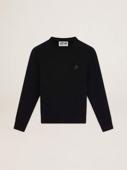 Black Athena Star Collection sweatshirt with tone-on-tone star on the front - Golden Goose Women