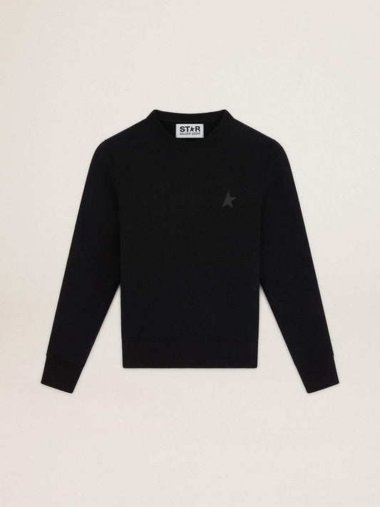 Black Athena Star Collection sweatshirt with tone-on-tone star on the front - Golden Goose Women