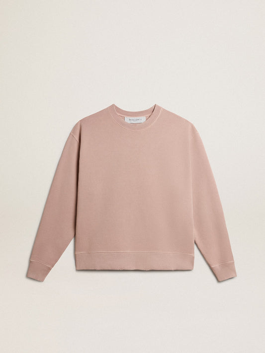Powder-pink sweatshirt with reverse logo on the back - Jersey Capsule - Golden Goose Women|Men