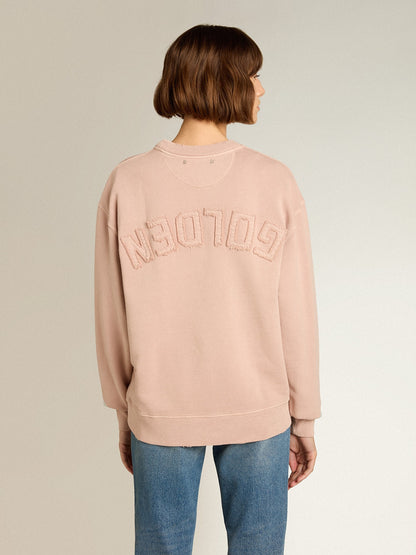 Powder-pink sweatshirt with reverse logo on the back - Jersey Capsule - Golden Goose Women|Men